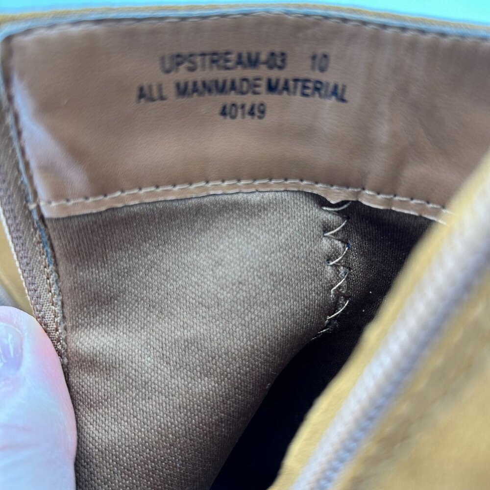Bamboo Upstream Tan Suede Ankle Boots With Block Heel Western Size 10 Zippers - Picture 6 of 11